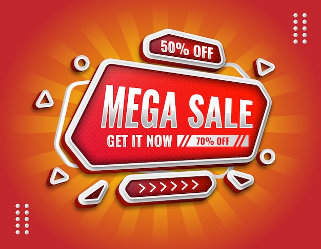 Banner de promoção elegante 3D