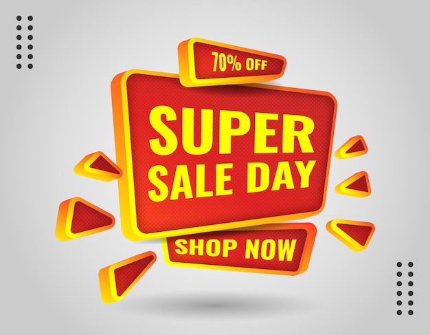 Banner de promoção elegante em 3D para promover seu negócio e oferecer