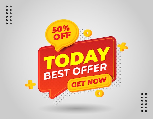 Banner de promoção elegante em 3D para promover seu negócio e oferecer