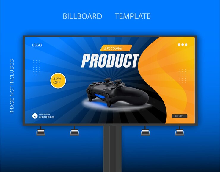 Vetor banner de publicidade de joystick de jogos venda e promoção modelo de pacote de publicidade de luxo