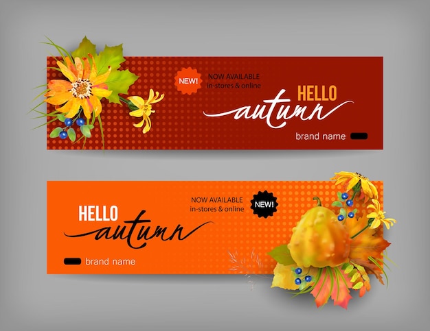 Banner de publicidade de outono