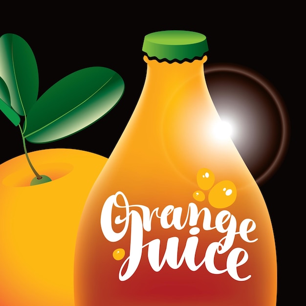 Vetor banner de publicidade de suco de laranja