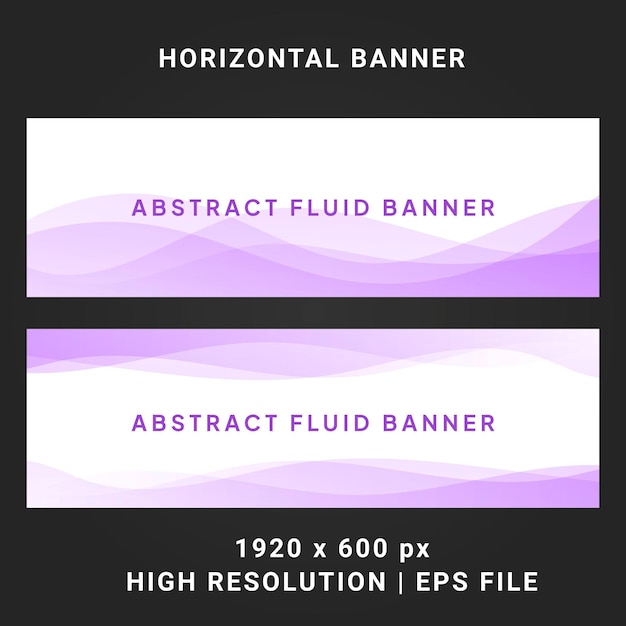 Banner de resumo líquido ondulado roxo isolado em fundo branco para mídias sociais e sites