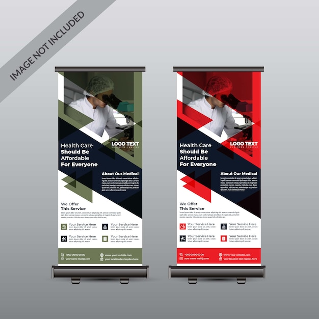 Banner de roll-up de saúde médica