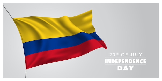 Banner de saudação feliz dia da independência da colômbia