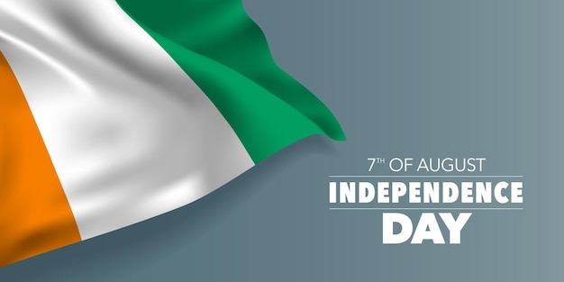 Banner de saudação feliz dia da independência da cote divoire