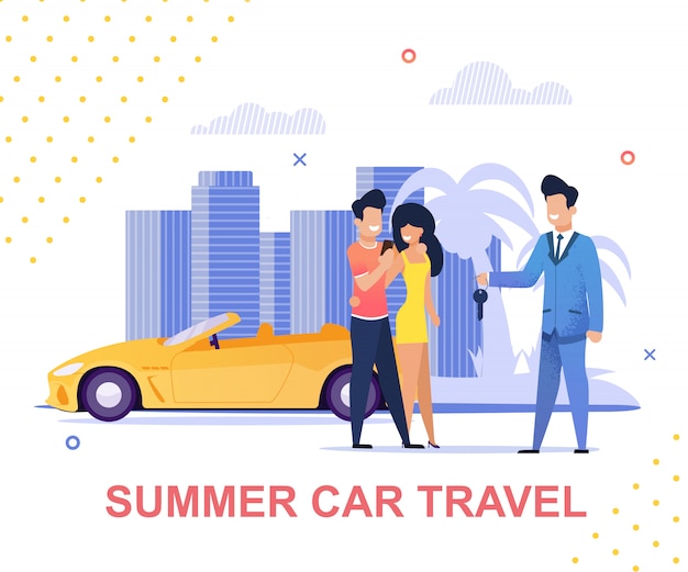 Banner de serviço de viagens e compartilhamento de carros de verão