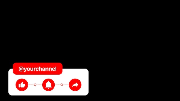 Vetor banner de sobreposição para vídeo blog como subscrever compartilhar nome do canal