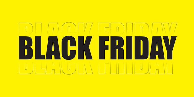Banner de tipografia de sexta-feira negra abstrato com bg amarelo