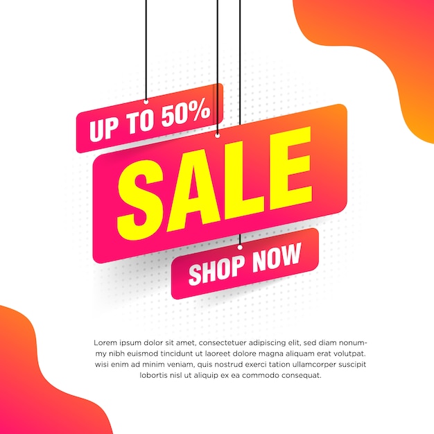 Vetor banner de venda abstrata com gradiente laranja para ilustração de ofertas especiais, vendas e descontos