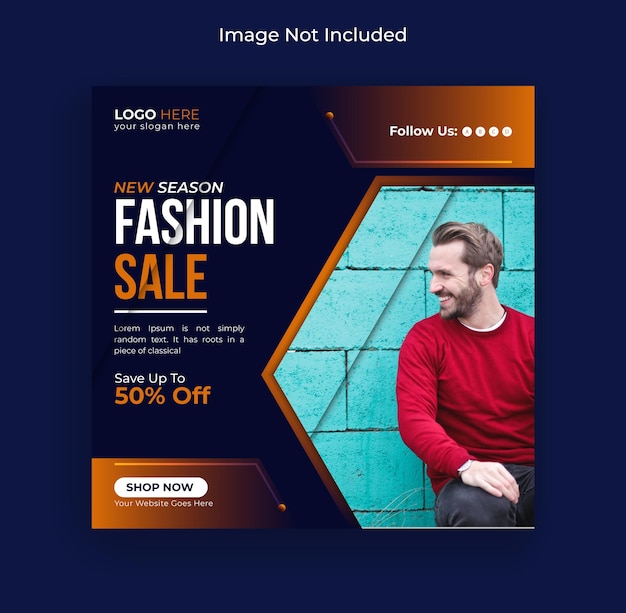 Banner de venda da Ashion para mídia social, capa do Facebook, post instagram e modelo de banner da web Premium v