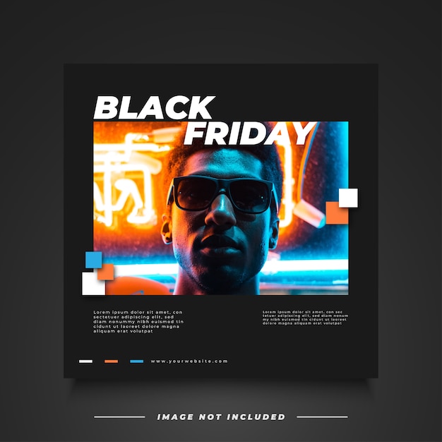 Banner de venda da black friday com conceito futurista e criativo