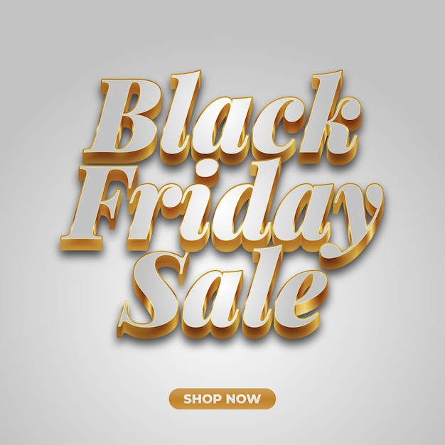 Banner de venda da black friday com texto branco e dourado