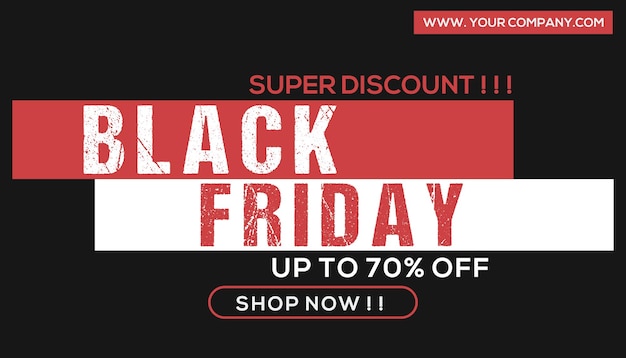 Banner de venda da black friday em fundo vermelho e preto