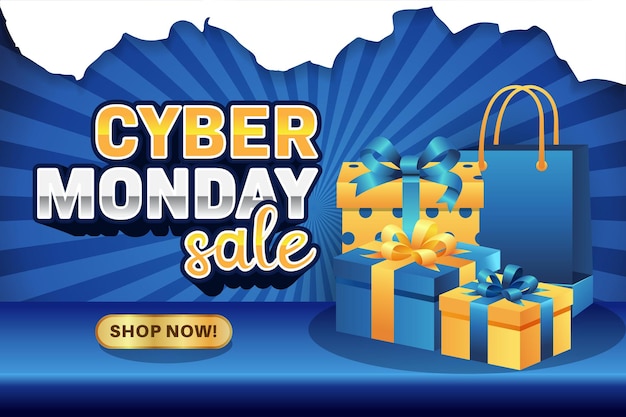 Vetor banner de venda da cyber monday