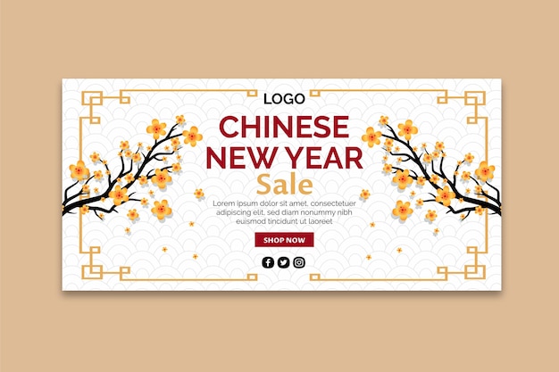 Banner de venda de ano novo chinês