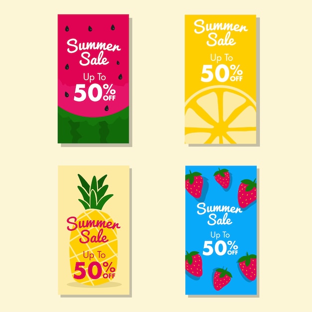 Banner de venda de frutas de verão