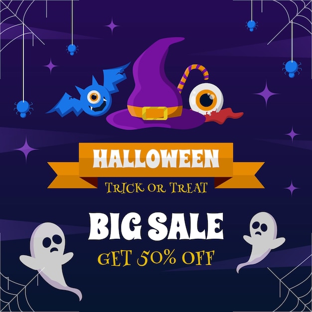 Banner de venda de Halloween