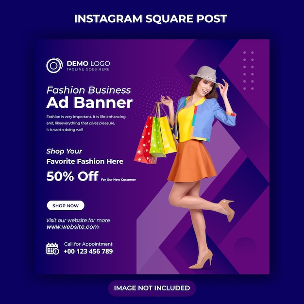 Banner de venda de mídia social para post na web e instagram