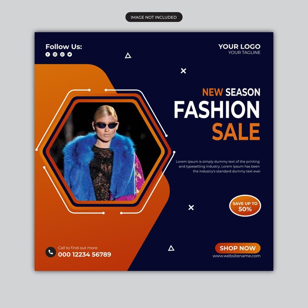 Banner de venda de moda para postagem em redes sociais no Facebook e no Instagram