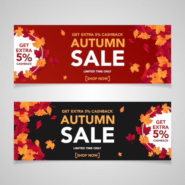 Banner de venda de outono
