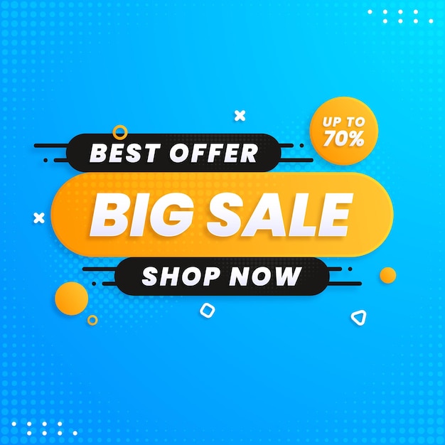 Banner de venda gradiente com desconto para promover o seu negócio