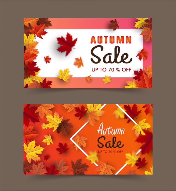 Banner de venda maple outono