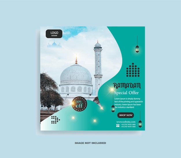 Banner de venda para o mês do ramadã com decoração de mesquita ilustração stock