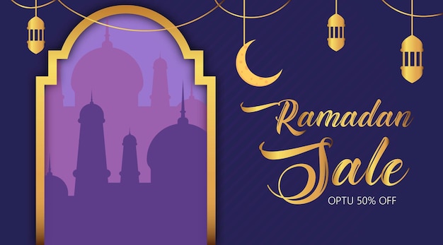 Banner de venda ramadan kareem