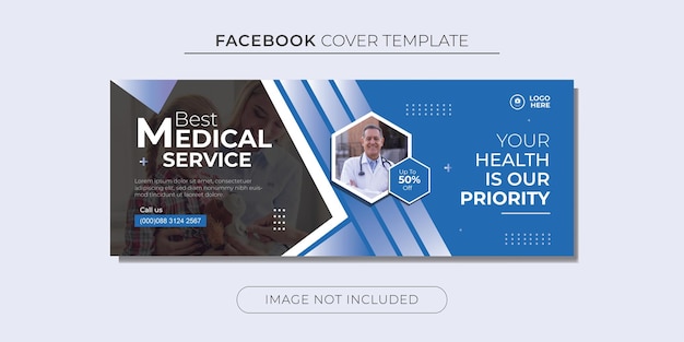 Banner do facebook de saúde de design plano