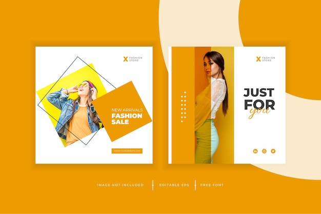 Banner do Instagram de publicidade de moda oferece modelo de postagem de mídia social para marketing digital