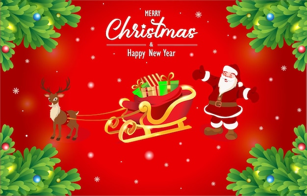 Vetor banner do site feliz natal e feliz ano novo