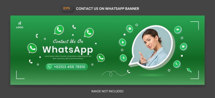 Vetor banner do whatsapp com ícone de vetor 3d para promoção de página de negócios e postagem em mídia social