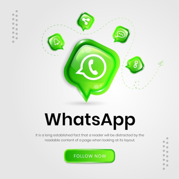 Banner do WhatsApp de ícones de mídia social