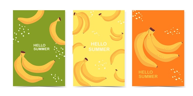 Banner e cartazes de venda de verão Conjunto de ilustrações vetoriais para banners impressos na web e nas redes sociais