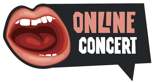 Vetor banner em forma de balão para concerto online