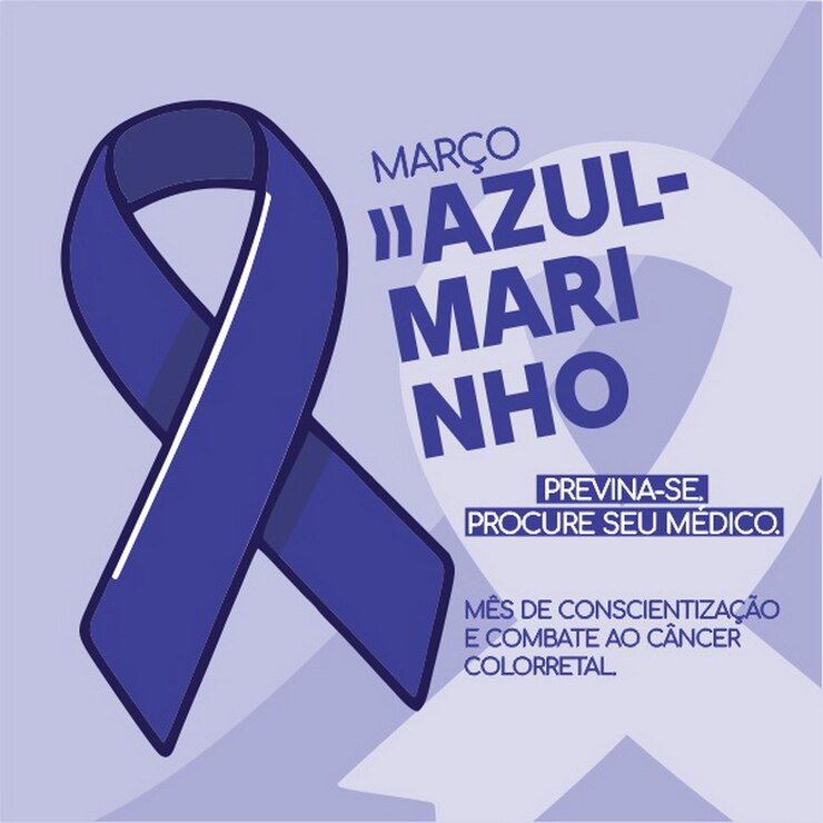 Vetor banner em português marcha azul prevenção brasil campanha maro marco azul marinho câncer