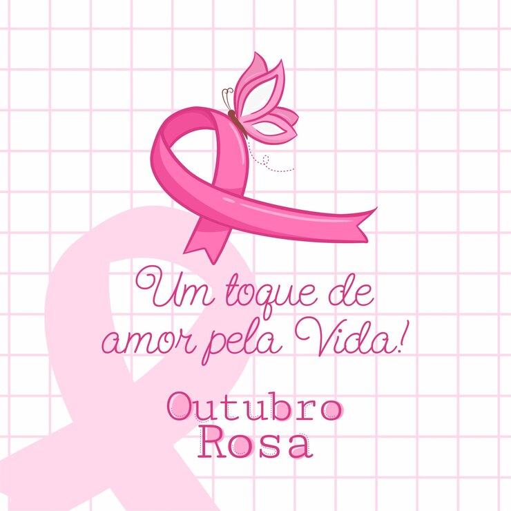 Vetor banner em português para composição outubro rosa prevenção do câncer de mama brasil