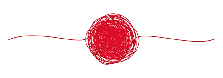 Vetor banner emaranhado com círculo rabiscado desenhado à mão com linha fina