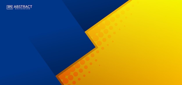 Vetor banner geométrico abstrato com fundo amarelo e azul