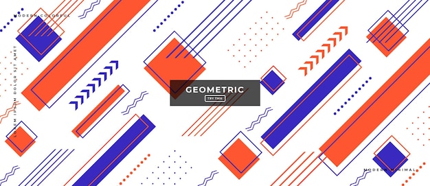 Banner gradiente geométrico de objetos abstratos da moda