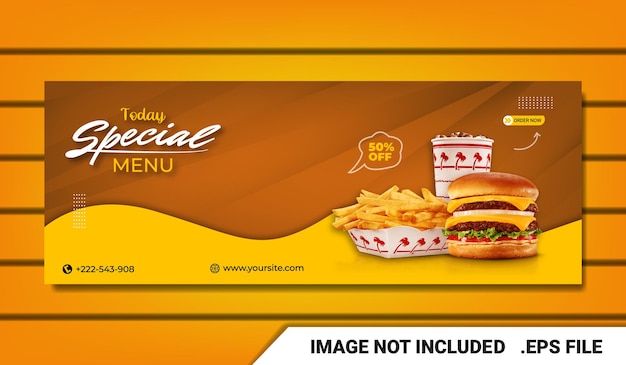 Vetor banner hambúrguer modelo de capa do facebook