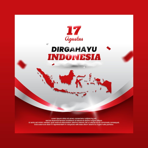 Banner hari kemerdekaan dirgahayu indonésia 17 modelo vetorial agustus