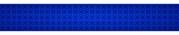 Banner horizontal abstrato de círculos entrelaçados em fundo azul