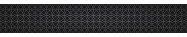 Banner horizontal abstrato de círculos entrelaçados em fundo preto