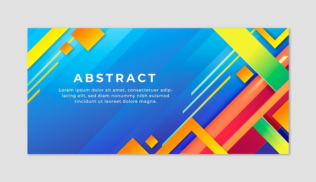 Vetor banner horizontal abstrato gradiente