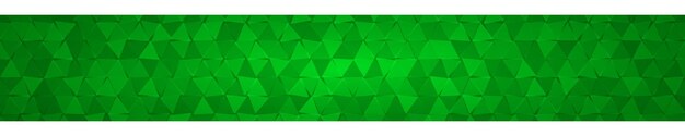 Banner horizontal abstrato ou fundo de pequenos triângulos em cores verdes