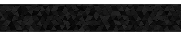 Vetor banner horizontal abstrato ou plano de fundo de pequenos triângulos em cores pretas.