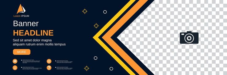 Vetor banner horizontal de estilo geométrico abstrato, capa de mídia social, livreto, modelo de design de vetor de cupom