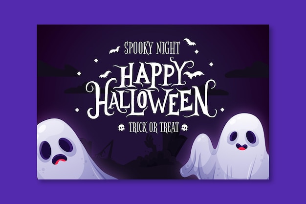 Banner horizontal de halloween